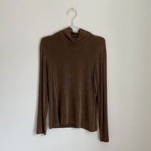 Vintage Chico’s Size 0 (Regular ~4) Travelers Stretchy Acetate Brown Turtle Neck